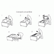 Canapé VIRGOLA convertible express - Matelas 16 cm - Sommier métal 140 cm - Tissu gris anthracite - Design scandinave_5