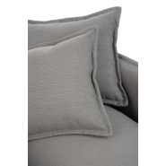 Fauteuil avec accoudoirs MEBUS - Gris - Revêtement tissu doux - Style moderne et épuré_5