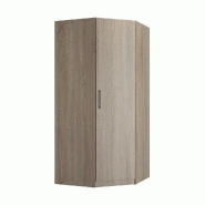Composition armoire lit escamotable d'angle Lutecia - Chêne naturel - 350x100 cm - Couchage 140x190 cm - Rangements intégrés_5