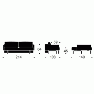 Innovation Living - Canapé design Frode Twist granite convertible lit 140x200 cm avec accoudoirs design et piétement en chêne clair_5