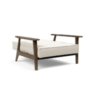 Fauteuil design convertible lit SPLITBACK FREJ 531 - Bouclé Off White - Accoudoirs chêne fumé - 90x115 cm_5