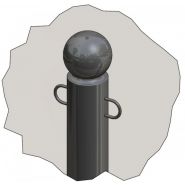 10161-91 - Potelets fixes sur platine - Hauteur hors-sol : 1,00m - Boule Ø90mm - Corps Ø76mm_5