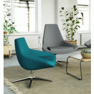 Fauteuil Lounge pivotant Storn - Mobel linea. - Standard, Bleu Turquoise_5