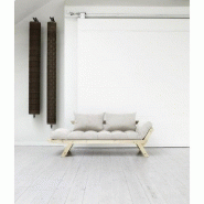 Banquette méridienne futon BEBOP en pin naturel - Coloris naturel - Couchage 75 x 200 cm - Convertible et design moderne_5