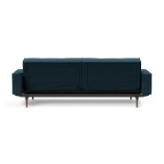 Canapé convertible Splitback Styletto avec accoudoirs - pieds fuseau chêne noyer - tissu Argus Navy Blue - couchage 115x210 cm_5