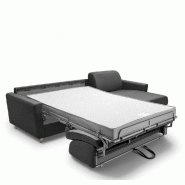 Canapé d'angle convertible express Virgola - Matelas 120 cm épaisseur 16 cm - Tissu gris design scandinave_5