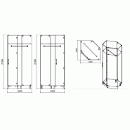 Composition angle lit escamotable Vertigo chêne naturel 411x100 cm avec couchage 160x200 cm et rangements intégrés_5