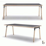 Table rectangulaire pieds en bois Ogi - MDD. - Anthracite, Avec mediaBox_5