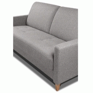 Canapé convertible OGGETTO - Matelas 16 cm - Système express - Sommier à lattes 160 cm - Tweed gris clair - Renatonisi_5