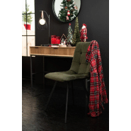 Chaise Milena - Vert foncé en velours avec pieds en métal laqué noir - Design moderne et confortable_5