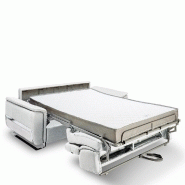 Canapé convertible express Réaumur - 140cm - Matelas 16cm - Pieds luge - Polyuréthane blanc cassé_5