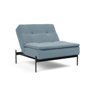 Fauteuil lit design convertible DUBLEXO Lauge Soft Indigo - 90x115 cm - Pieds métal noir - INNOVATION LIVING_5