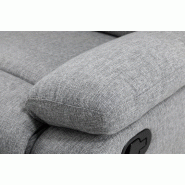 Canapé panoramique de relaxation 8 places MOSA - tissu gris - dossiers inclinables et repose-pieds_5