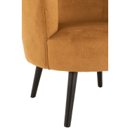 Fauteuil DULZURA - Structure en bois et revêtement textile - Dimensions L80 x H75 x P70 cm - Style antique or_5