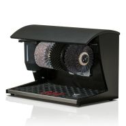 Cireuse à chaussures Nature - Design en bois véritable - Brosse en crin de cheval et distributeur de cirage 0,75L_5