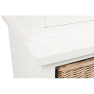 Buffet en bois et verre blanc - Softy - Style campagne chic avec cannage et paniers naturels_5