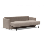 Innovation Living - Canapé convertible à ouverture assistée Tripi Cordufine beige - Lit 150x200 cm avec rangement_5