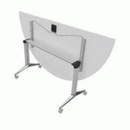 Table de réunion ½ lune Net - Mobel Linea - Blanc, Acacia clair_5