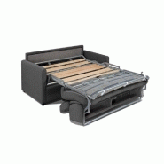 Canapé convertible 3 places ALLURE - Matelas mémoire 20 cm - Sommier à lattes 160x197 cm - Cuir vachette Parme_5