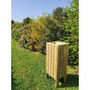 Poubelle publique en bois durable - Wood Park URBANECO 42 - Contenance 90L - Châssis en pin traité autoclave classe 4_5