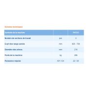 Machine agricole à 3 sections pour cultures en rangs et arbres fruitiers
