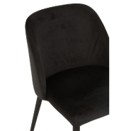 Chaise de réunion CHEZA noire - Tissu aspect velours, piétement métallique, dimensions 58x51x80 cm_5