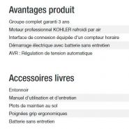 Technic 6500 E AVR - Groupe électrogène Kohler - Puissance max 6,30 kW - Fréquence 50 Hz - Tension nominale 230 V_5