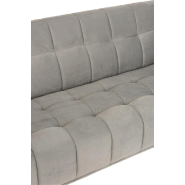 Canapé lounge Marianah gris clair - Structure bois - Revêtement velours capitonné - L207 x H78 x P82 cm_5