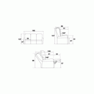 Canapé relax 3 places électrique ZILIA - tissu gris clair et gris foncé - têtières ajustables et tablette centrale_5