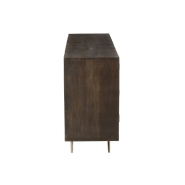 Buffet ethnique Wata - 6 tiroirs en bois de manguier marron avec motifs sculptés_5