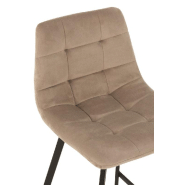 Chaise de bar Milena beige en métal et velours - design tendance et confort optimal_5