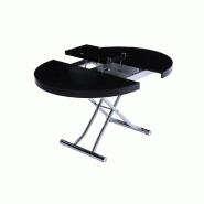Table basse ronde relevable et extensible SATURNA - Bois noir - Diamètre 105 cm, extensible à 135 cm_5