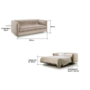 Canapé convertible CHEESE - couchage 140x190 cm - tissu personnalisable - matelas 13 cm - mécanique 3 plis_5