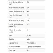 140170W - Armoire de sécurité AL 118 I, double paroi, 1 étagère, stockage de produits toxiques et inflammables_5