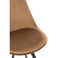 Chaise design RATRI en tissu marron - pieds métal noir - confort optimal et style moderne_5