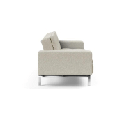 Canapé design Dublexo Chrome avec accoudoirs - Convertible lit 115x210 cm - Pieds chromés - Tissu Mixed Dance Natural_5