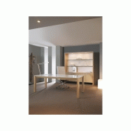 Bureau contemporain Kalos avec plateau en verre laqué noir ou blanc