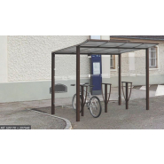 Abri vélos MODULO - simple et soigné avec toiture légèrement courbée, pose par scellement_5