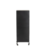 ARMOIRE À ROULETTES 7 TIROIRS BOUTEILLES DE VIN FAKY EN MÉTAL NOIR ET BOIS NATUREL._5