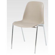 Lot de 4 chaises empilables en polypropylène - Piètement chromé - Référence 8490 CP S_5