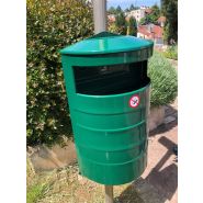 Poubelle publique murale en acier galvanisé - 40L à 100L - fixation murale, poteau ou sol - options seau et cendrier