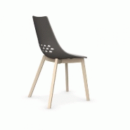 Lot de 2 chaises JAM W grège - coque bicolore en techno-polymère, piétement en hêtre blanchi - fabrication 100% italienne_5