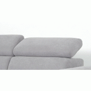 Canapé d'angle gauche convertible avec méridienne coffre Kid - Tissu gris clair - Couchage 140x200 cm - Pieds métal chromé_5