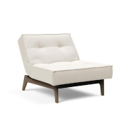 Fauteuil convertible Innovation Living Splitback Eik - Lit 90x115 cm - Pieds chêne noyer - Tissu bouclé Off White_5