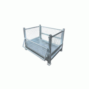 Rack de stockage - Panier grillagé pliable en acier galvanisé - 122 cm x 90 cm - Charge max 1200 kg_5