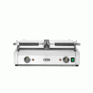 Grill de contact modèle double sup rainuré inf lisse 475x230mm HENDI_5
