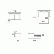 Canapé convertible 2-3 places ALLURE - Matelas mémoire 20 cm - Sommier à lattes 120 cm - Cuir vachette blanc cassé_5