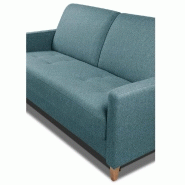 Canapé convertible OGGETTO - Matelas 16 cm - Système express - Sommier à lattes 160 cm - Velours bleu paon - Renatonisi_5