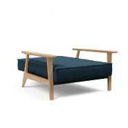 Innovation Living - Fauteuil design Splitback Frej Argus Navy Blue convertible en lit 90x115 cm avec accoudoirs en chêne clair_5