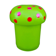 Poubelle ludique champignon extérieure - 90L - plastique recyclable en polyéthylène - résistante aux UV et personnalisable_6